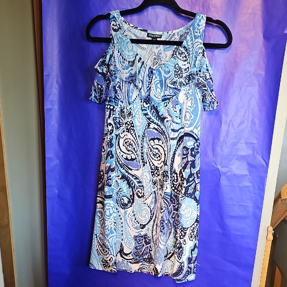 Roz & Ali Blue Patterned Dress